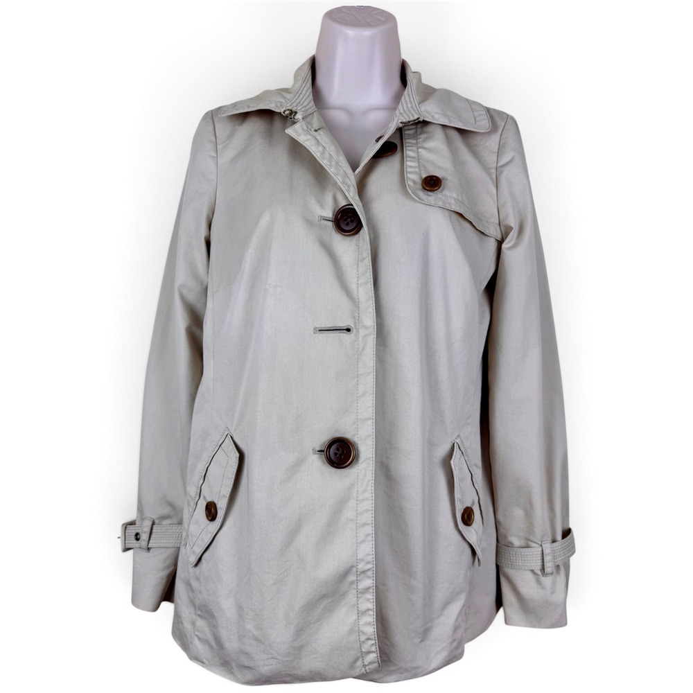 J.Crew Travel Trench Coat Size 2 Beige Lightweight Cotton Jacket 99772